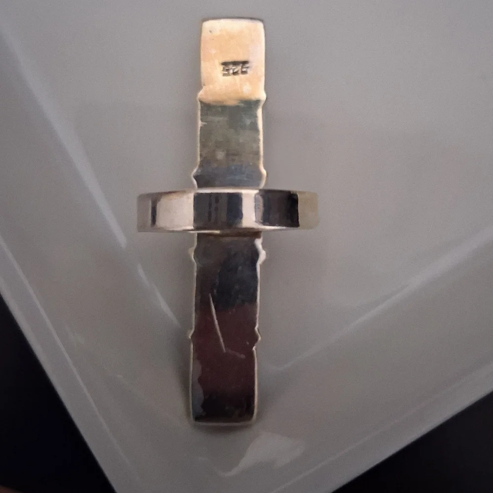 RAINBOW MOONSTONE CRAWLER RING 925 STERLING SILVER SIZE 5 1/4 - Picture 5 of 5